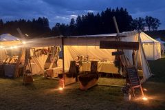 Unser Zelt bei Nacht